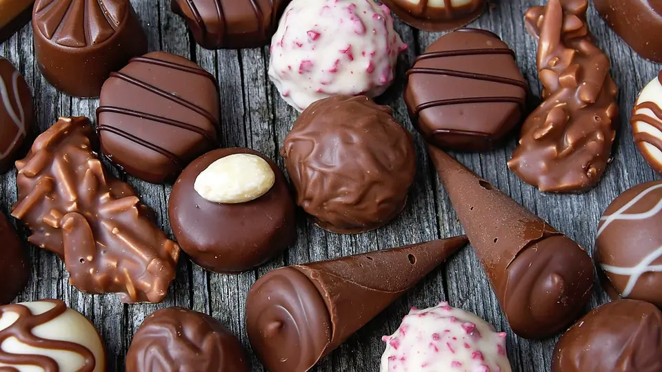 Een bord vol chocoladetruffels