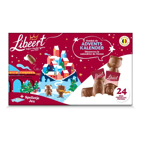 Libeert Adventskalender melkchocolade - 24 chocoladefiguren - 329g